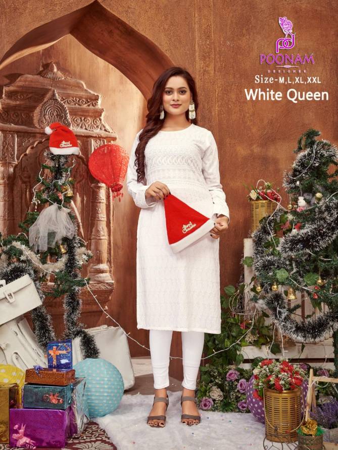 Poonam White Queen Festive Wear Wholesale Designer Kurtis
